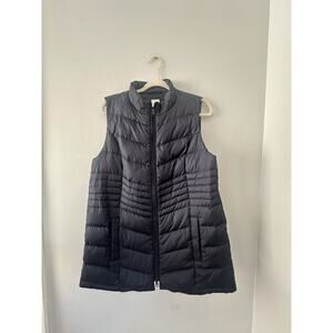 J Jill Down Vest Womens Medium Puffer Zip Front Quilted Jacket Pockets Tunic